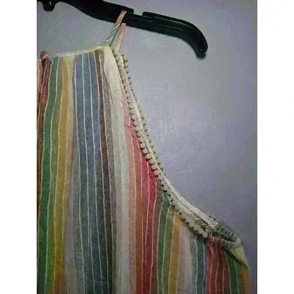 For The Republic Striped Sleeveless Tank Blouse Beaded Accents‎ 1X - Picture 7 of 8